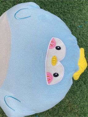 Blue Plush Penguin Pillow - Soft Decorative Cushion
